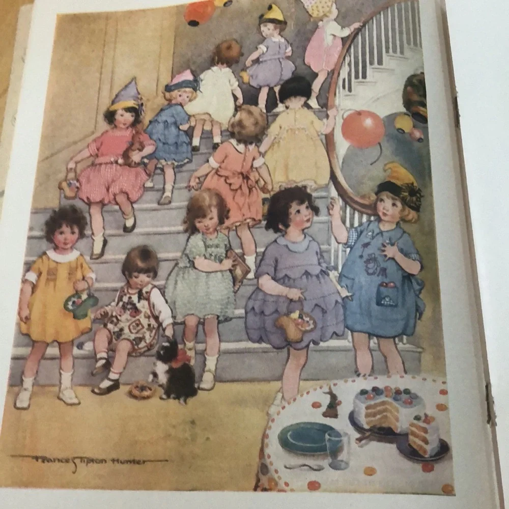Antique (1923) The Children's Party Book w/ Frances Tipton Hunter Illust…